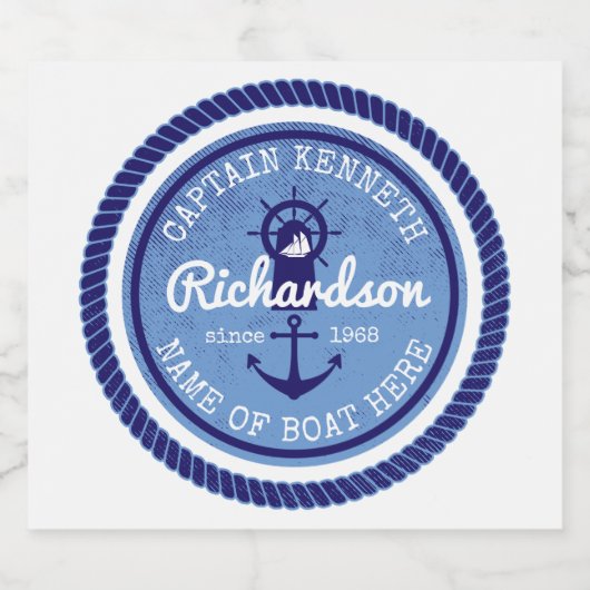 Kapitein  Nautische Touw Anker Helmboot Bier Etiket (Enkel label)
