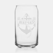 Kapitein nautische zeiler zeilen cool blikvorm glas (Achterkant)