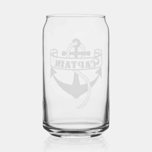Kapitein nautische zeiler zeilen cool blikvorm glas (Achterkant)