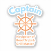 Kapitein – Navigator van Wegreizen Sticker (Voorkant)