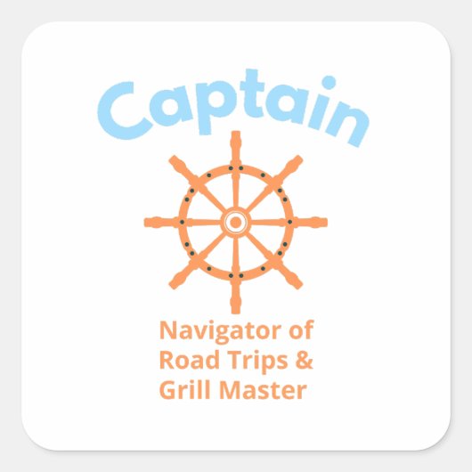 Kapitein – Navigator van Wegreizen Vierkante Sticker (Voorkant)