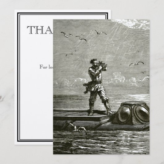 Kapitein Nemo van 20000 collega's onder het Zee Bedankkaart (Voorkant / Achterkant)