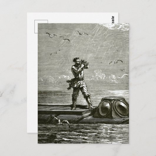 Kapitein Nemo van 20000 collega's onder het Zee Briefkaart (Voorkant / Achterkant)