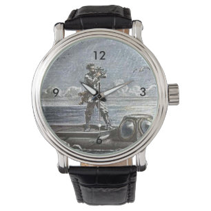 Kapitein Nemo Verne, 20.000 collega's Illustratie Horloge