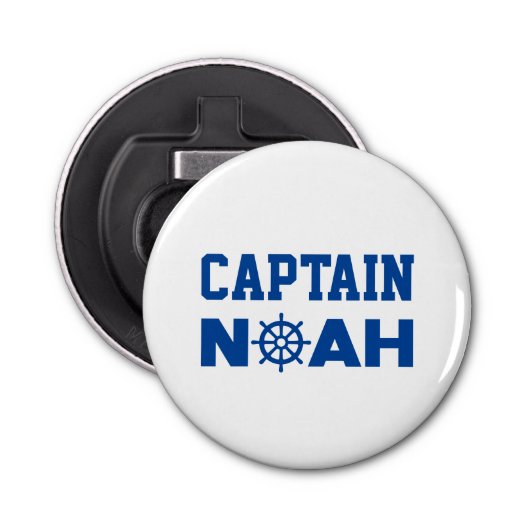 Kapitein Noah Button Flesopener (Voorkant)
