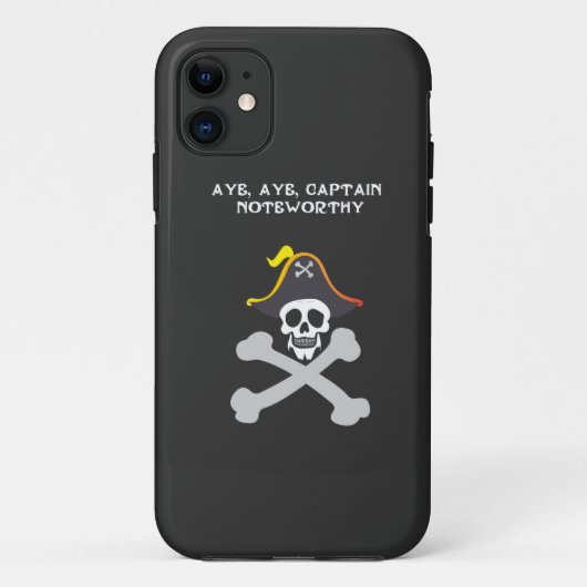 Kapitein Noteworthy Schedel en Gekruiste Botten Pi Case-Mate iPhone Case (Achterkant)