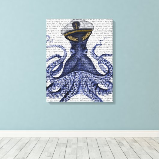 Kapitein Octopus Canvas Afdruk (Insitu (Houten vloer))
