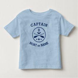 Kapitein of Boat Name Nautical Anchor oars sterren Kinder Shirts
