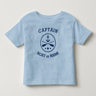 Kapitein of Boat Name Nautical Anchor oars sterren Kinder Shirts