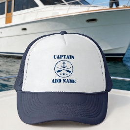 Kapitein of Boat Name Nautical Anchor & Oars Trucker Pet