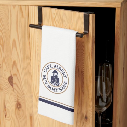 Kapitein Old Scruff Logo Personalized Kitchen Towe Theedoek (Derde Gevouwen)