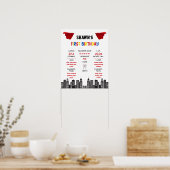 Kapitein One-derpants 1st Birthday Milestone Poste Poster (Keuken)