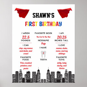 Kapitein One-derpants 1st Birthday Milestone Poste Poster