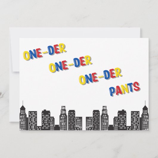 Kapitein One derpants Eerste verjaardag Dank u wel Bedankkaart (Achterkant)