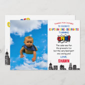 Kapitein One derpants Eerste verjaardag Dank u wel Bedankkaart (Voorkant / Achterkant)