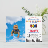 Kapitein One-derpants First Birthday Invitation Kaart (Staand voorkant)