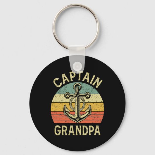  Kapitein Opa Boot Pontoon Vissen Sailo Sleutelhanger (Voorkant)