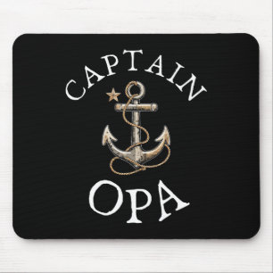 Kapitein Opa Boot Zeilen Varend Vintage Anker Fu Muismat