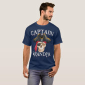 Kapitein opa Halloween Skull Pirate Pet T-shirt (Voorkant volledig)