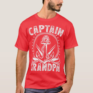 Kapitein opa Pontoon Boat Lake Sailor Vissen B T-shirt