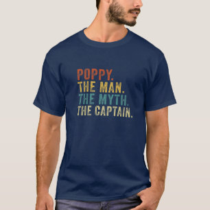  kapitein opa Poppy Man Myth Funny Boati T-shirt