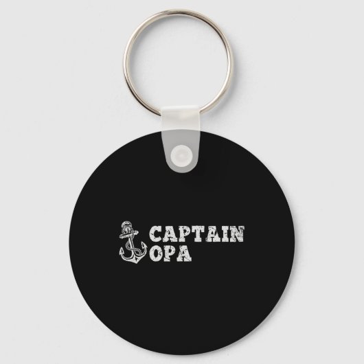 Kapitein Opa Zeilboot Bootanker Fu Sleutelhanger (Voorkant)