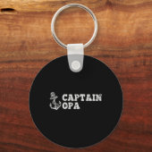 Kapitein Opa Zeilboot Bootanker Fu Sleutelhanger (Voorkant)