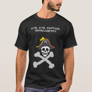 Kapitein Opmerkelijk Schedel en Gekruiste Botten P T-shirt