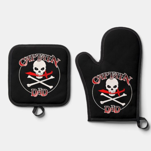 Kapitein, pa ovenwant & pannenlap set (Voorkant)