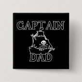 Kapitein, pa vierkante button 5,1 cm (Voorkant)
