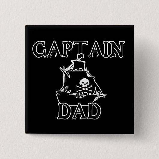 Kapitein, pa vierkante button 5,1 cm (Voorkant)
