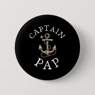 Kapitein Pap Boot Zeilen Varend Oud Anker Fu Ronde Button 5,7 Cm