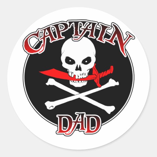 Kapitein Pap (Cutlass) Ronde Sticker (Voorkant)