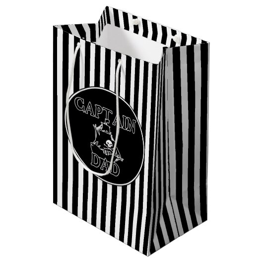 Kapitein Pap. Ghovormig Galleon Gift Bag Medium Cadeauzakje (Voorkant Gekanteld)