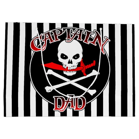 Kapitein Pap Gift Bag Large Cadeautasje (Achterkant)