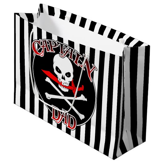 Kapitein Pap Gift Bag Large Cadeautasje (Voorkant Gekanteld)