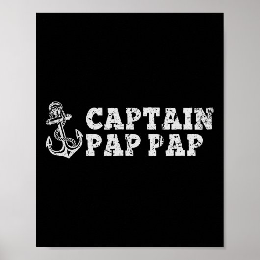 Kapitein Pap-pap Zeilboten Pappap Boot Anker Poster (Voorkant)