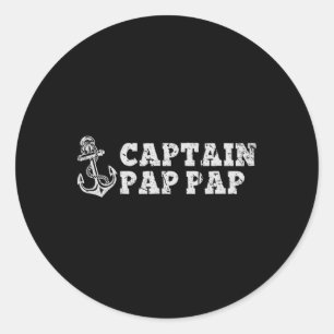 Kapitein Pap-pap Zeilboten Pappap Boot Anker Ronde Sticker
