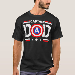 Kapitein Pap Superheld Funny Mannen Fathers Dag Pa T-shirt