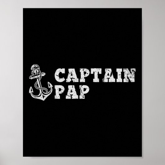 Kapitein Pap Zeilboot  Bootanker Fu Poster (Voorkant)