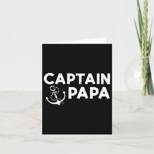 Kapitein Papa Boot Eigenaar Familie Vaders Dag Pap Kaart (Voorkant)