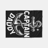 Kapitein Papa Grappig Scheepvaart Vader Cadeau Fleece Deken (Voorkant (Horizontaal))