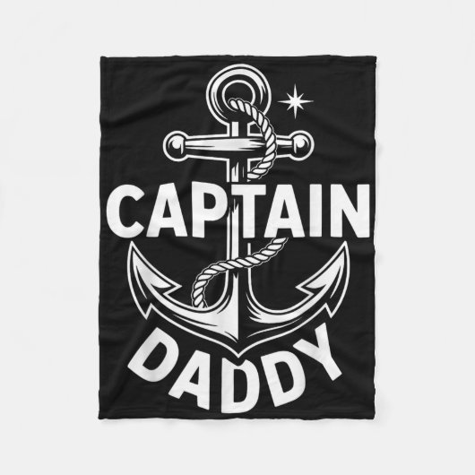 Kapitein Papa Grappig Scheepvaart Vader Cadeau Fleece Deken (Voorkant)