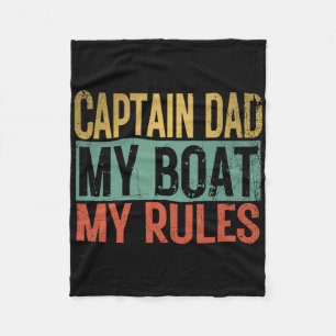 Kapitein Papa Mijn Boot Mijn Regels Grappige Retro Fleece Deken