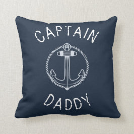 Kapitein Papa Nautical Navy Blue Name Kussen