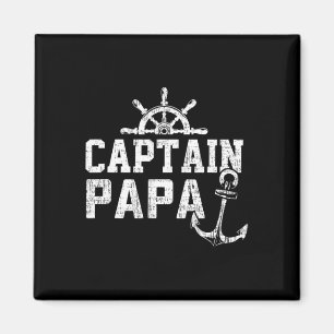 Kapitein Papa Ponton Boot Vissen Meer Zeilen Magneet