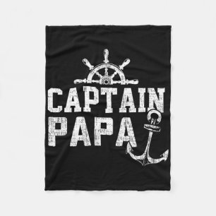 Kapitein Papa Pontonboot Vissen Meer Zeilen Fleece Deken