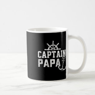 Kapitein Papa Pontonboot Vissen Meer Zeilen Koffiemok