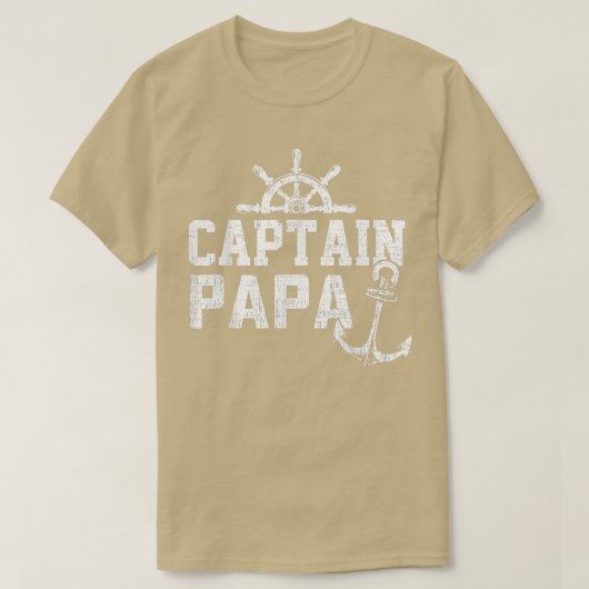 Kapitein Papa Pontoon Boating Vist het zeemeermeer T-shirt (Design voorkant)
