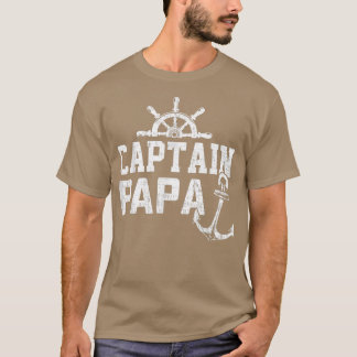 Kapitein Papa Pontoon Boating Vist het zeemeermeer T-shirt